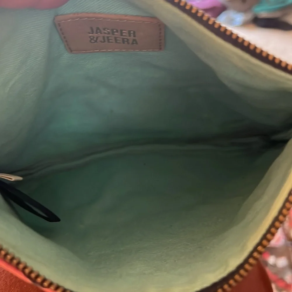 Anthropologie Jasper and Jeera Large Navy / Multi / Gold Boho Zipper Bag Case